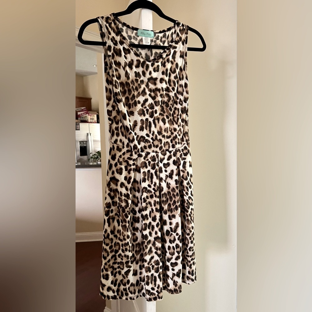 Cheetah Print fitted flair Dress